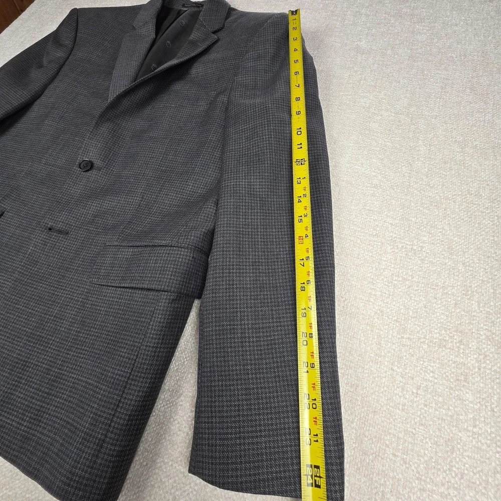 John Varvatos USA 100% Wool Gray Houndstooth Sport Coat Blazer Jacket Mens 40S